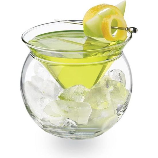 Lot de 6 verres à martini élégants et contemporains à pied noir, 260 ml, transparents