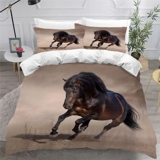 Parure De Lit Enfant Cheval Housse De Couette 220x240cm Poney Gallois
