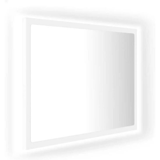 Miroir De Salle De Bain à LED - 90x37 Cm - Lumière RGB Variable - Style Minimaliste Blanc Brillant - Aggloméré Et Acrylique - Homiuse