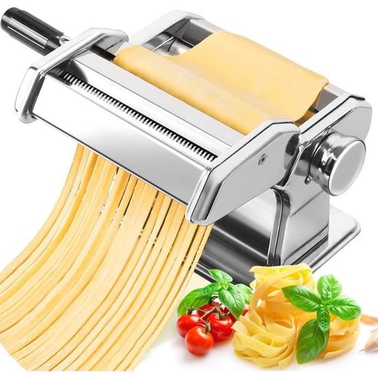 Machine à Pâtes Fraîche en Acier INOX pour Faire Pâtes à Lasagne,  Spaghettis, Tagliatelles, Laminoir à Pâte en 6 Épaisseurs de[126] -  Cdiscount Electroménager