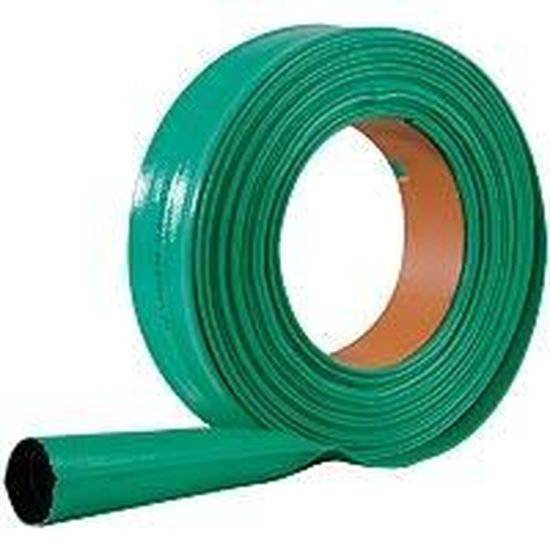 Tuyau Refoulement Plat 20 Mètres Diamètre 2" - PVC Renforcé Polyester, Pression 8 Bar, Avec 2 Colliers