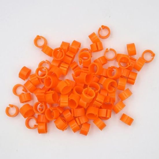 Lot De 100 Anneaux De Marquage En Plastique Pour Volailles (poules, Pigeons, Etc.) - Couleurs Aléatoires - Diamètre Intérieur 14-22 Mm - 3