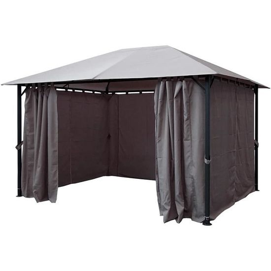 Lot De 4 Panneaux Latéraux Pour Tonnelle Quick-Star Nizza 3x4 M - Couleur Sable, En Polyester, Avec Fermetures éclair