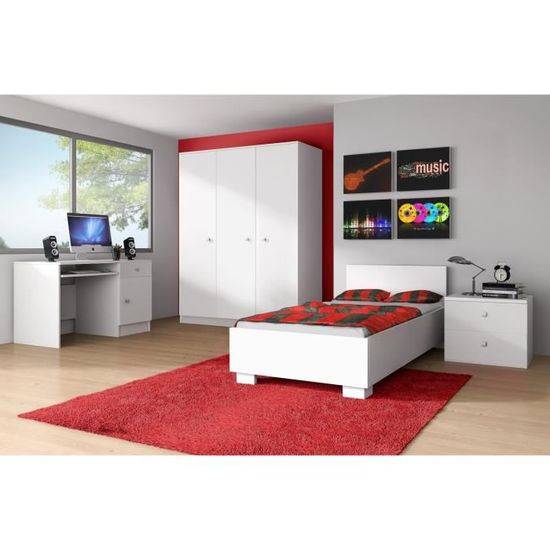 Chambre Enfant Complete Contemporaine Blanche Mika Achat Vente