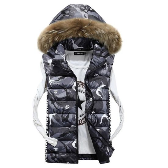 Doudoune sans manche col fourrure discount