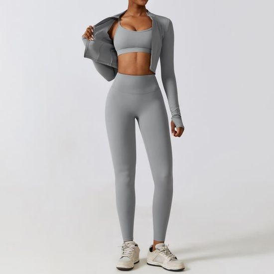 Veste De Sport Femme Rapbin - Manches Longues, Respirante, Légère - Idéale Yoga, Fitness, Running - Zip Latéral & Trous Pour Pouces