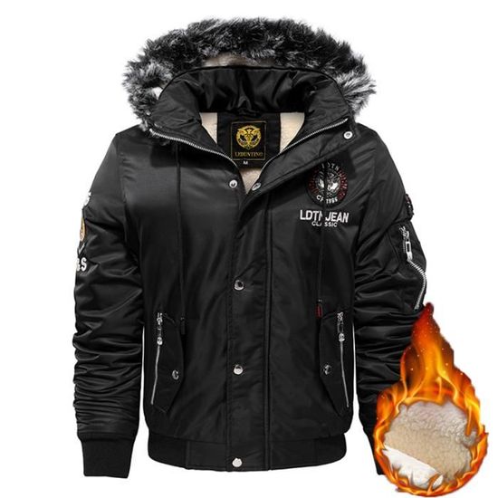 Parka Homme Doublé Polaire - Imperméable Coupe-vent - Capuche - Pour Ski, Randonnée, Ville