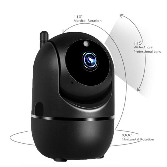 Babyphone Vidéo Sans Fil avec détecteur de mouvement automatique à vision de nuit - PIMPIMSKY - Noir