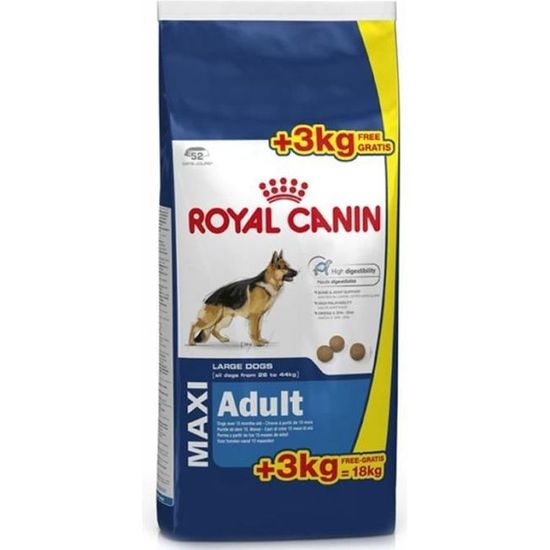 Royal Canin Croquettes chien Maxi Adult 15 + 3 kg Cdiscount Animalerie