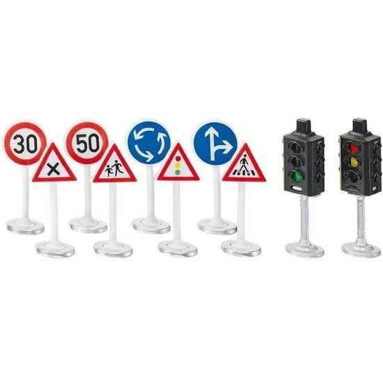 Lot de panneaux de signalisation de rue pour panneaux de construction, blocs de construction, jouets de signalisation, jouets éducatifs pour enfants