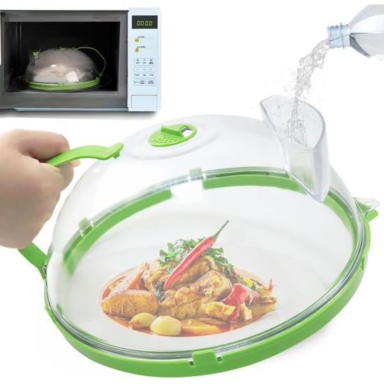 2 Pièces Couvercle Verre Pour Micro-Ondes Protection Anti-Splatter Cloche Transparente