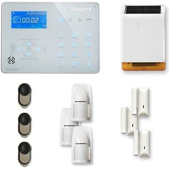 Alarme maison sans fil ICE-B 3 à 4 pièces mouvement + intrusion + sirène extérieure solaire - Compatible Box / GSM