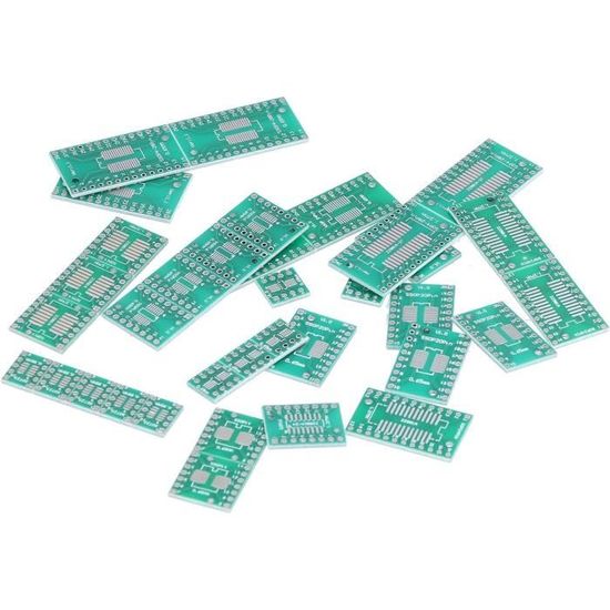 Kit Adaptateurs PCB KeeYees 12 Types SMD To DIP - SOP TQFP QFN Avec 40 Broches 2.54mm