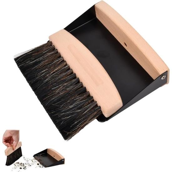 Ancienne Brosse de Table à Ramasse-Miettes en Métal et