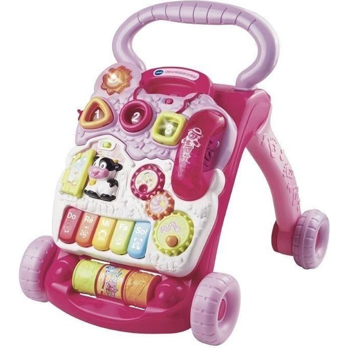 Super Trotteur Parlant 2 en 1 Rose Piano lumineux VTECH BABY