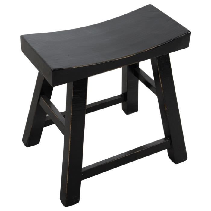 Tabouret Chinois Noir Brillant L46xP22xH47cm