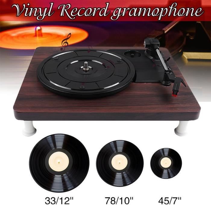 Platine Vinyle,33 45 78 tr-min LP lecteur de disque ancien Gramophone disque vinyle Audio RCA R-L 3.5mm sortie USB DC 5V couleur