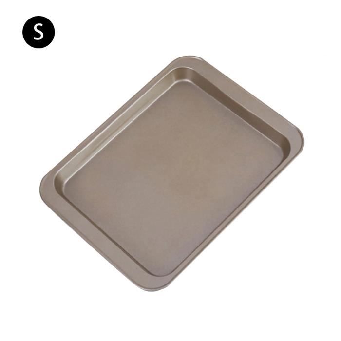 moule à pâtisserie pain gâteau four plateau bricolage métallique antiadhésif rectangulaire 24*18CM Or
