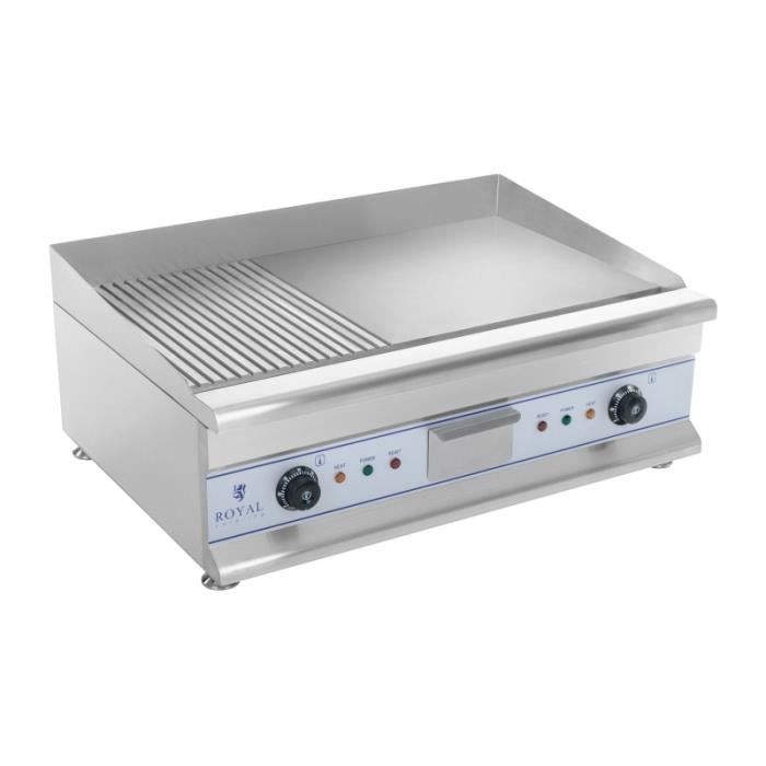Plancha électrique nervurée - 75cm - 2 x 3.2kW acier inox professionnel 3614043