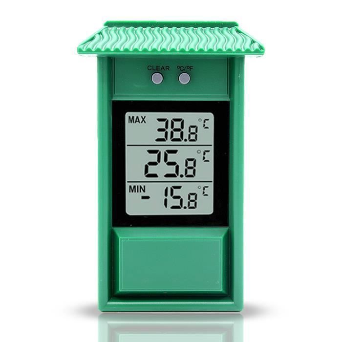 Thermomètre Extérieur Cabane - Mémoire des Températures Mini et Maxi