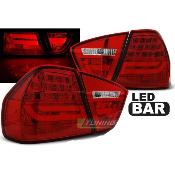 Paire de feux arriere BMW serie 3 E90 Berline 05-08 LED BAR rouge-27335733