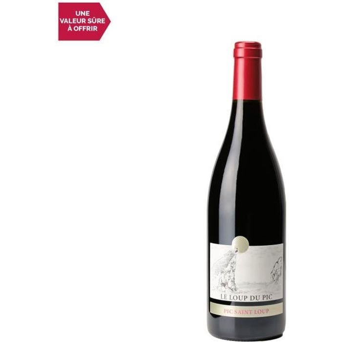 Château Puech Haut Pic Saint-Loup Le loup du Pic Rouge 2019 - 75cl - Vin AOC Rouge du Languedoc - Roussillon - Cépages Syrah, Grenac