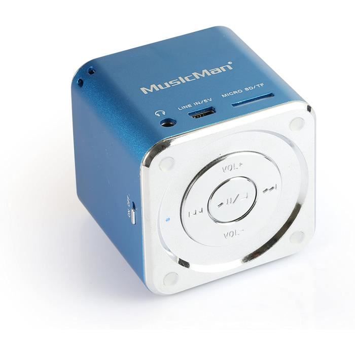 Technaxx JH-MD05 Mini Musicman Soundstation Haut parleur portable pour Lecteur mp3/iPod/iPhone Bleu