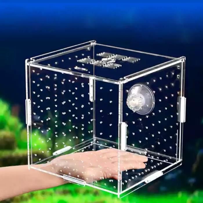 Aquarium,Aquarium Isolation boîte Aquarium petite friture élevage boîte Transparent acrylique simple - Type Sucker-20x10x10cm