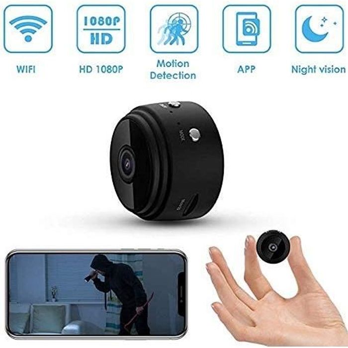 Mini caméras Espion cachées, caméra de sécurité à Domicile sans Fil HD 1080p, enregistreur vidéo intérieur et extérieur WiFi Spy Cam