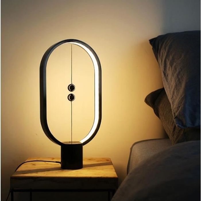 Nouvelle Lampe de Table LED à air magnétique pour Chambre à Coucher, Chevet, Maison, Bureau, café-Bar - Noir