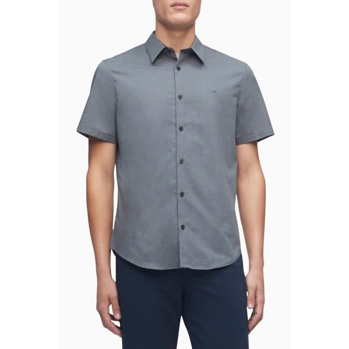 Calvin Klein Slim Chemise Popeline Homme Grise