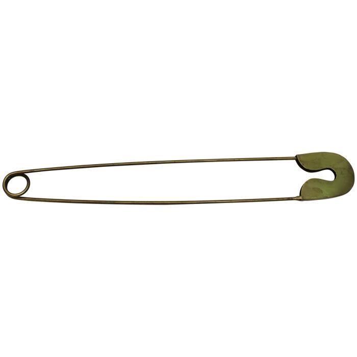 Epingle à nourrice géante en métal couleur laiton (L.53cm)