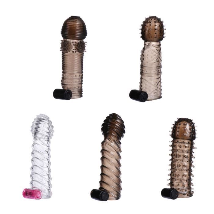 5 pièces manchon de pénis vibrant hommes anneau de plus durable de massage en silicone APPAREIL DE MASSAGE MANUEL