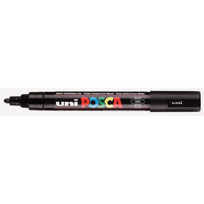 Marqueur Pte conique moyenne POSCA PC5M 1,8 - 2,5mm Noir