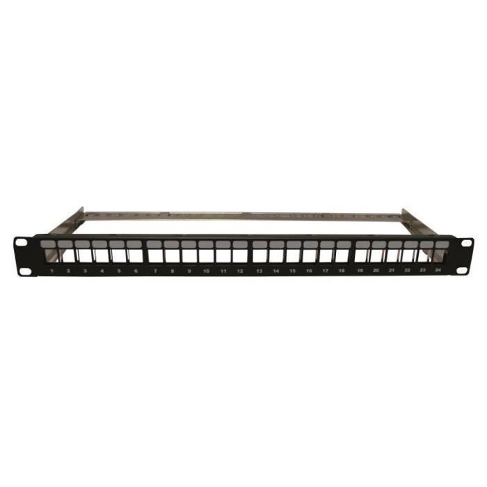 Waytex 37222 Panneau de brassage 24 ports 19'' 1U vide