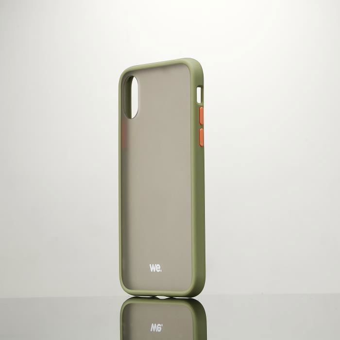 Coque caoutchouc WE pour smartphone Apple iPhone X/XS - Kaki Anti-choc, traitement anti-buée et anti-empreinte KAKI