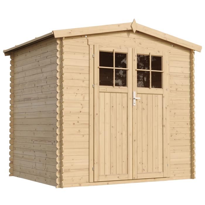 Abri de jardin en bois avec sol trait&eacute; - i236xl226xh218 cm4,33 m2 - timbela m369f+m369g