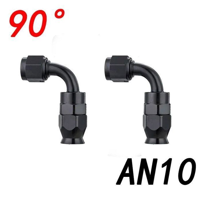 Adaptateur Raccord Carburant AN6 45° - Aluminium Bleu/Rouge - Pour Tubing Huile/Carburant Racing