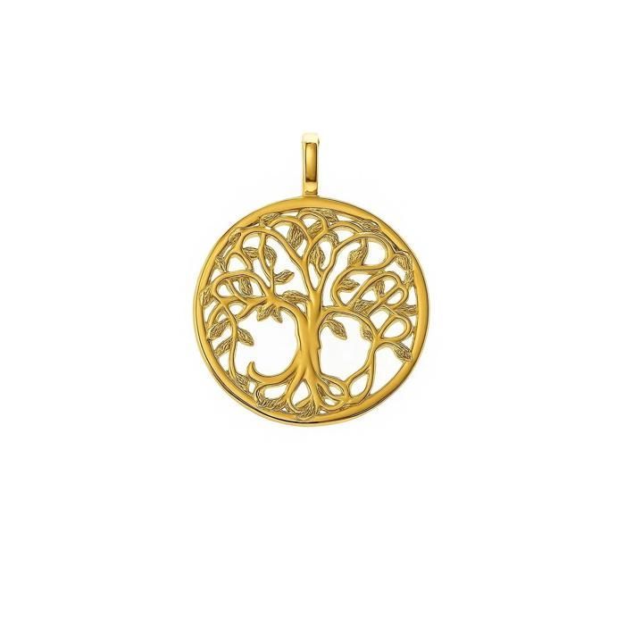 pendentif arbre de vie en cercle en plaqué or véritable - vendu seul pendentif arbre de vie en cercle en plaqué or véritable - vendu seul