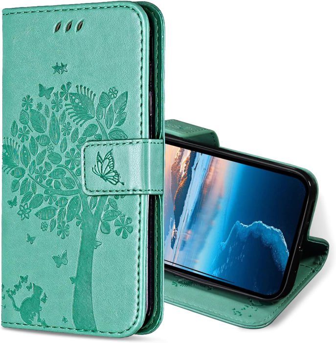 AENOCH Custodia Per Oppo A74 5G E A54 5G - Cover Con Fotocamera Scorrevole E Anello Supporto Magnetico - Verde