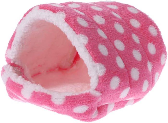Meilleurs prix pour Polaire Hamster Cage Chaud Cochon d'Inde Tapis De Couchage Lit Petit Animal Maison     Rose