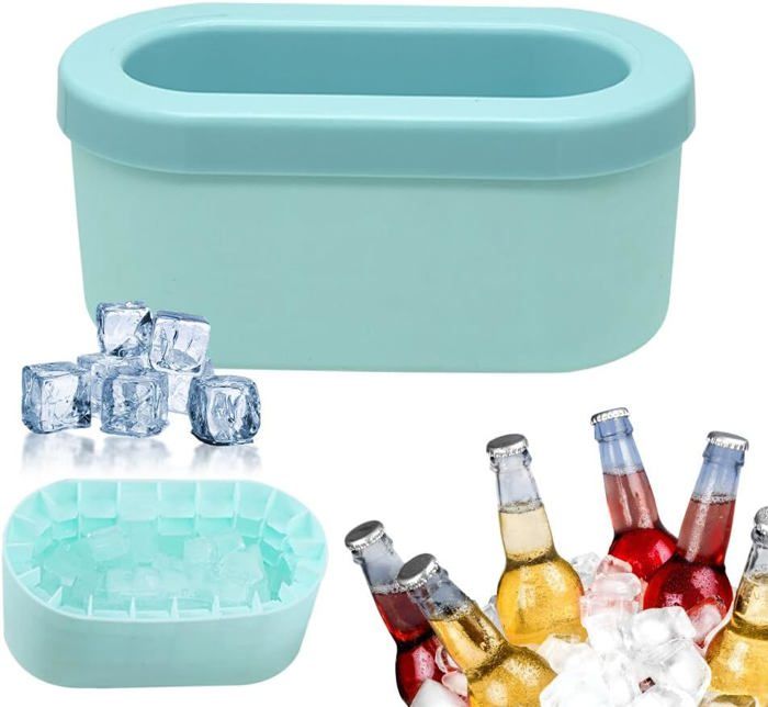 Lot De 3 Bac A Glacon, Glacons Moule, Bac À Glaçons Avec Couvercle, Bacs Glaçon Silicone, Ice