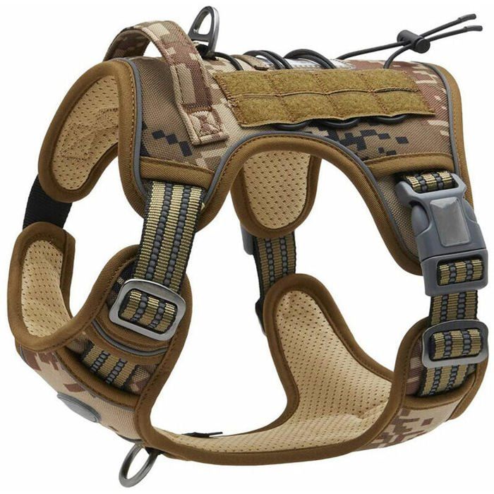 Meilleurs prix pour Harnais de Chien Anti Traction Harnais Tactique Chien Respirant Rglable Facile Mettre pour Petit Moyen Grand Chien Gilet PZCC