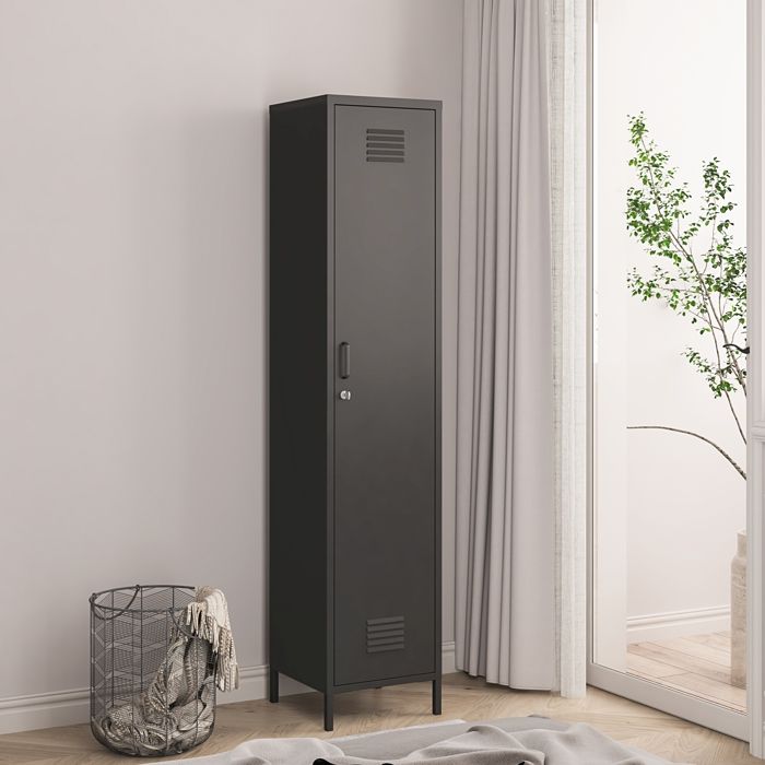 Vestiaire Seinäjoki acier 180 x 38 x 38 cm noir mat