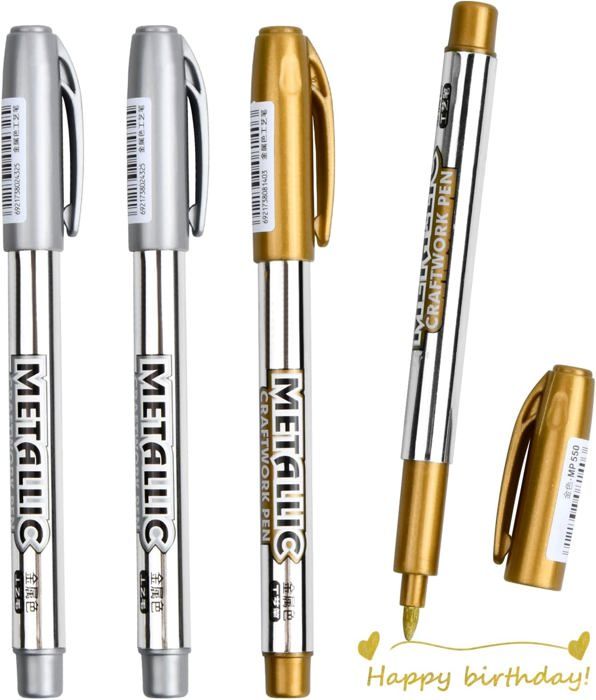 Powcan 8 Pcs Stylos Marqueur Métallique Marqueur Permanent Pour