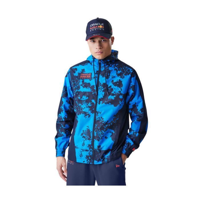 Veste coupe-vent Oracle Red Bull Racing F1 Team Officiel Formule 1 New Era Bleu