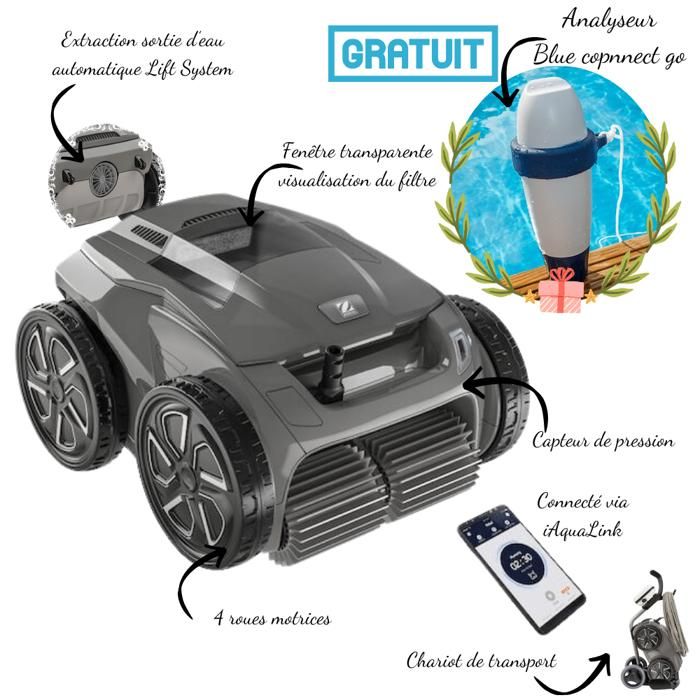 Robot Nettoyeur Zodiac Sweepy Pour Piscine - Nettoie Fond, Parois Et Ligne D'Eau - Jusqu'à 8x4m