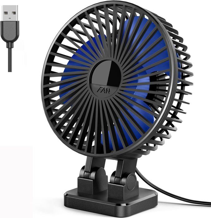 Ventilateur USB pour bureau petit ventilateur pour tablette rotation de la tête puissant mini ventilateur personnel pour - La Ruche Globale