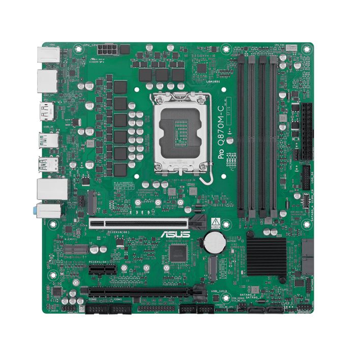 ASUS Pro Q870M C CSM Carte mère micro ATX Socket LGA1851 Q870 Chipset USB C 3.2 Gen2 USB 3.2 Gen 1 USB 3.2 Gen 2 Gigabit LAN carte graphique embarquée unité centrale requise ... - vue 6
