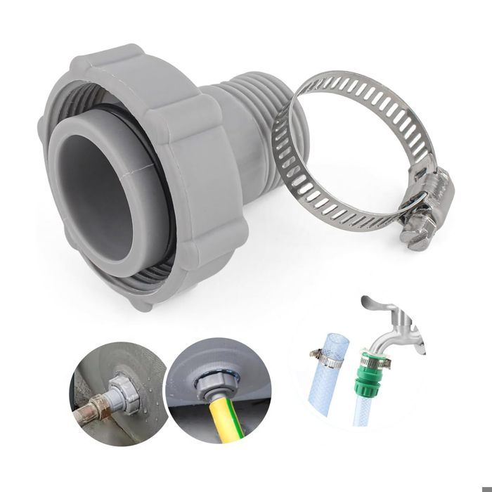 Raccord De Vidange Pour Piscine - Adaptateur Avec Collier De Serrage, Compatible Série Coleman P6, PVC Résistant